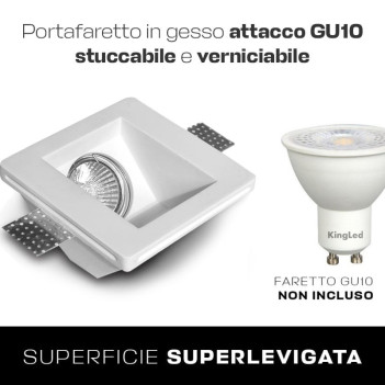 KINGLED | Portafaretto in gesso ceramico inclinato 45° attacco GU10