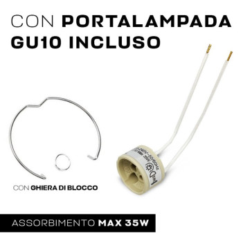 KINGLED | Portafaretto in gesso ceramico inclinato 45° attacco GU10