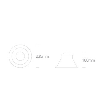 Downlight Plafoniera da Incasso 25W 2400lm IP54 Foro 210mm Colore Bianco