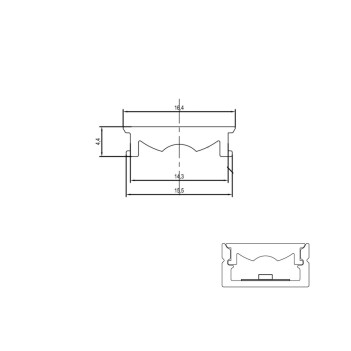 Cover Trasparente con lente da 38D da 2mt per profilo in alluminio modelli 1809/2609/007