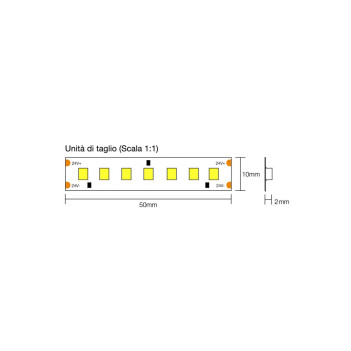 Striscia Led Serie H.C. CRI95 90W 9000lm 24V IP65 PCB 10mm