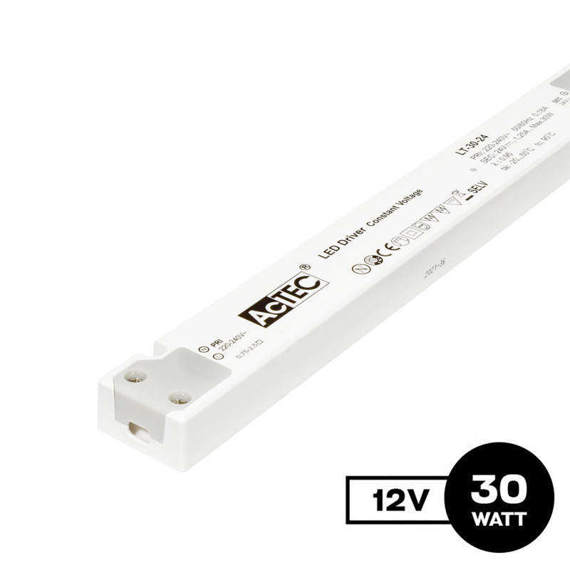 Alimentatore Actec LT 30W 12V - Design Lineare LT-30-12 su