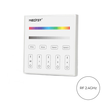 MiBoxer Mi-Light Telecomando da Muro DMX512 e RF Multicolore RGBW Dimmer 4 Zone Full Touch X4