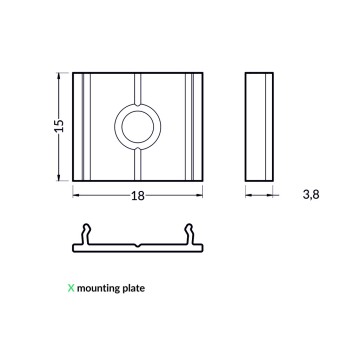 Set 2 Ganci X per Profilo in Alluminio su KingLed