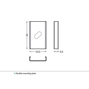 Set 2 Ganci U PLATE per Profilo in Alluminio su KingLed