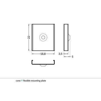 Set 2 Ganci Y CONE per Profilo in Alluminio su KingLed