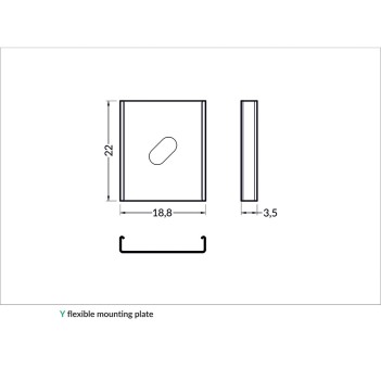 Set 2 Ganci Y-PLATE per Profilo in Alluminio en