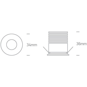 Mini Recessed Spot Led STAR2 2W 190lm 36D IP44 350mA White Hole 27mm