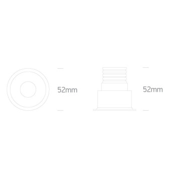 Recessed Spotlight Led FITT3 3W 240lm CRI90 30D IP20 350mA White Adjustable Hole 42mm