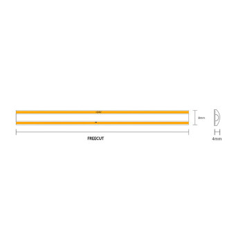 Striscia Led FCOB160084 Monocolore 5M 84W 10300lm 24V CRI90 IP65-TP PCB 8mm Freecut