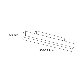 Linear Led for Track Light 48V SUPREMA 6W 333lm CRI90 120D IP20 48V Black Dimmable 300mm