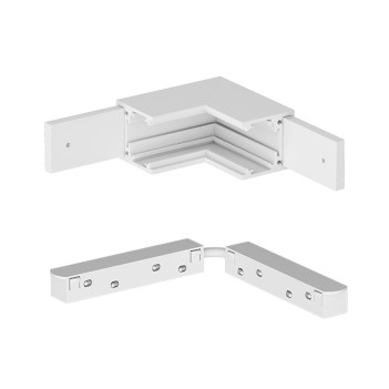 Connector for Track Light SUPREMA Mini White 90 Degree Frontal Angle
