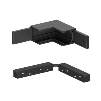 Connector for Track Light SUPREMA Mini Black 90 Degree Frontal Angle