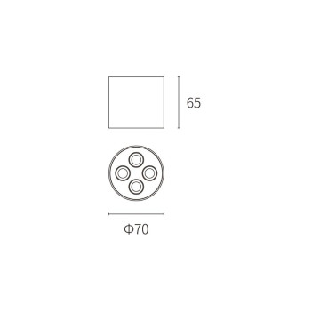 Faretto Led da Soffitto Spotlight STARLINK ROUND 8W 623lm CRI90 36D IP20 230V Bianco H65mm