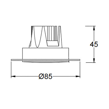 Recessed Spotlight Led NEMO RASO 7W 406lm CRI92 24D IP20 230V White Plasterboard Hole 60mm