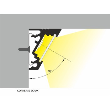 Profilo in Alluminio Angolare CORNER10 per Striscia Led -