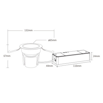 Recessed Spotlight Led MiBoxer FUT076 9W 700lm CCT CRI90 24D IP20 230V White/Black RF2,4GHz Hole 60mm