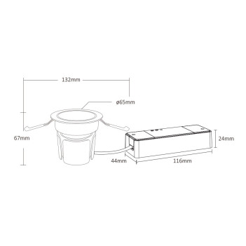 Recessed Spotlight Led MiBoxer FUT076ZR 9W 700lm CCT CRI90 24D IP20 230V White/Black RF2,4GHz and ZigBee3.0 Hole 60mm