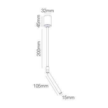 Faretto Led da Soffitto Spotlight GOLF 3,5W 125lm CRI90 24D IP20 230V Nero 200mm