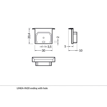 Set 2 Tappi per Profilo LINEA-IN20 su KingLed