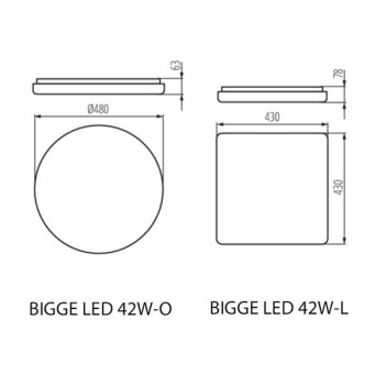 Lampada da Soffitto Plafoniera 42W 2700lm Diametro 48cm - da