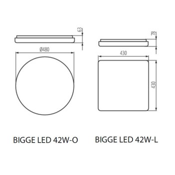 Plafoniera da Soffitto 42W 2700lm D48 IP20 – BIGGE Rotondo