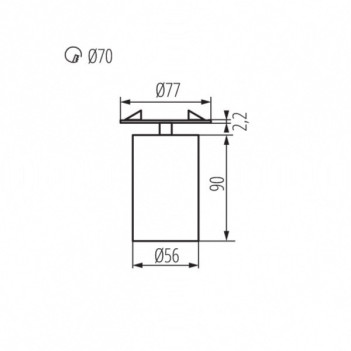 Faretto Led da Soffitto Spotlight CHIRO con Portalampada GU10 IP20 230V Bianco H90mm Incasso Foro 77mm