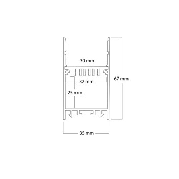 Aluminium Profile 3567 for Led Strips - White 3 metres - Complete Kit