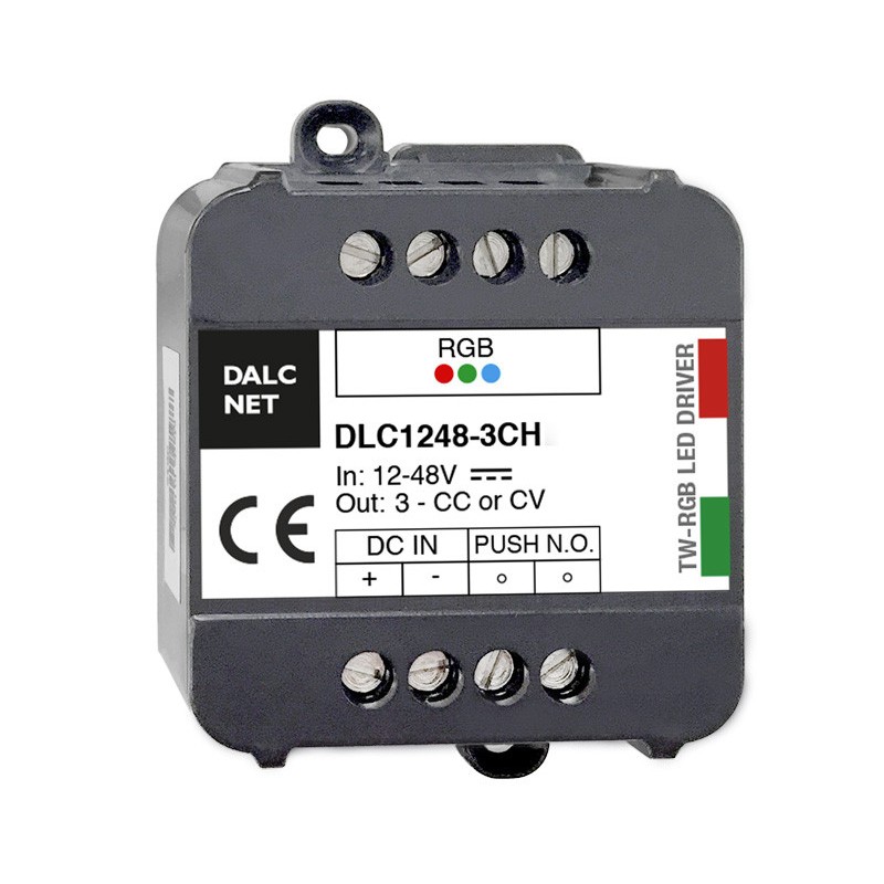 DALCNET DLC1248-3CV-RGB Controller RGB Push per Strisce Led 12V DALCNET DLC1248-3CV-RGB Controller RGB Push per Strisce Led 12V