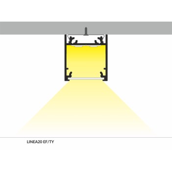 LINEA20 Aluminum Profile for Led Strip - Anodized 2mt - Complete Kit