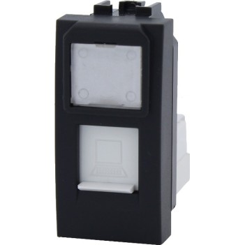 Connettore RJ45 LAN Ethernet Nero compatibile con Bticino Living Light