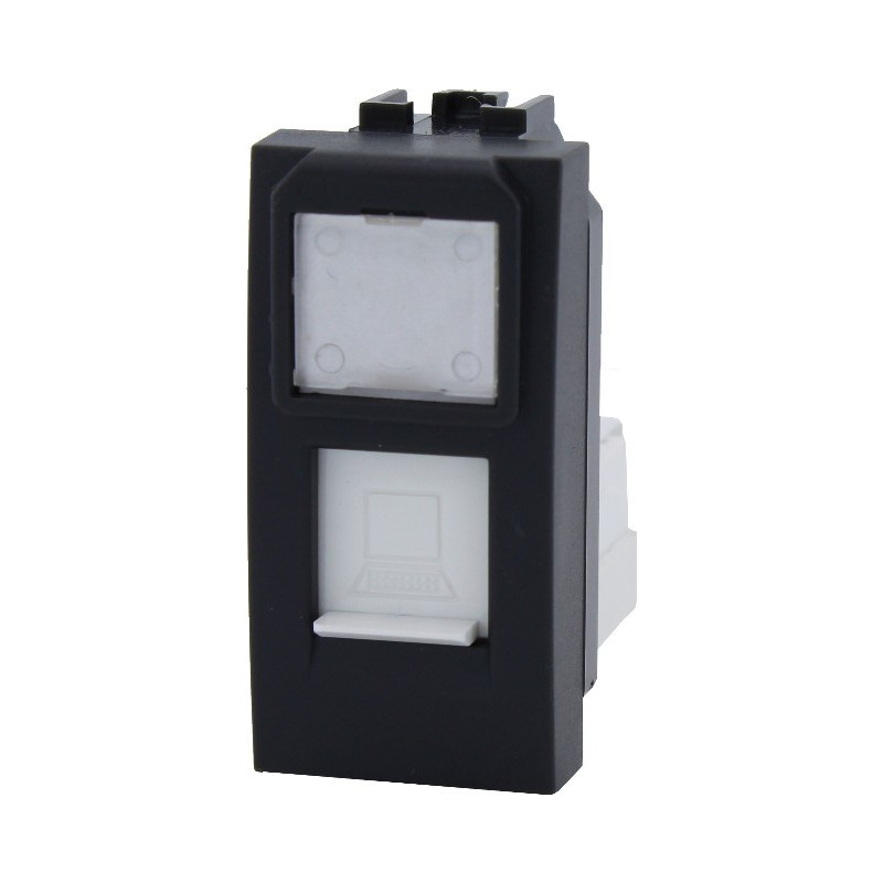 Connettore UTP RJ45 PLUG 8-8 1 Modulo Nero - INTERNET LAN - Connettore UTP RJ45 PLUG 8-8 1 Modulo Nero - INTERNET LAN -
