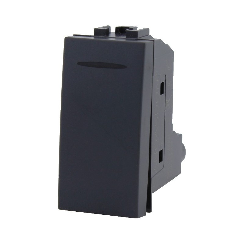Deviator 1 Module 1 Pole 16A Black compatible with Bticino Living