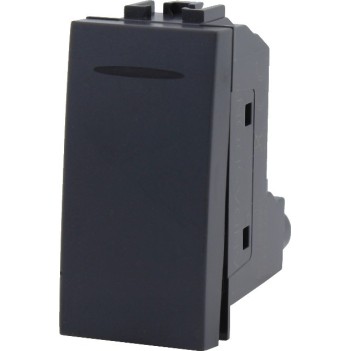 Switch 1 Module 1 Pole 16A Black compatible with Bticino Living