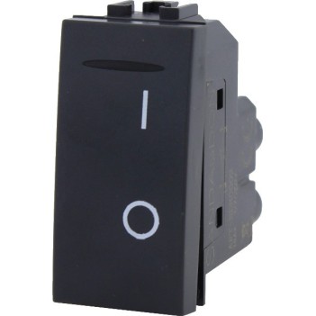 Switch 1 Module 1 Pole 16A Black compatible with Bticino Living