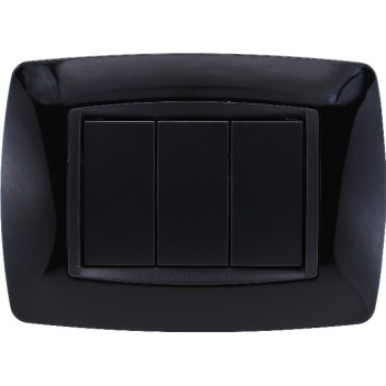 Placca Cornice 3 Moduli Nera – Serie VING