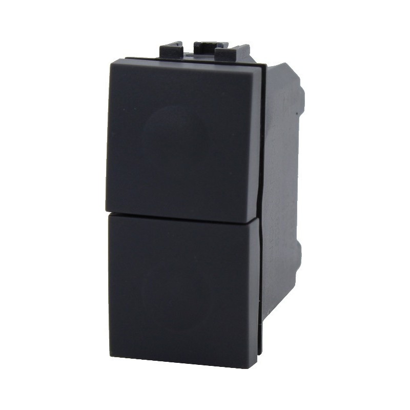 Pulsante 1 Modulo 1 polo 10A Nero – Doppio – Serie VING Pulsante 1 Modulo 1 polo 10A Nero – Doppio – Serie VING