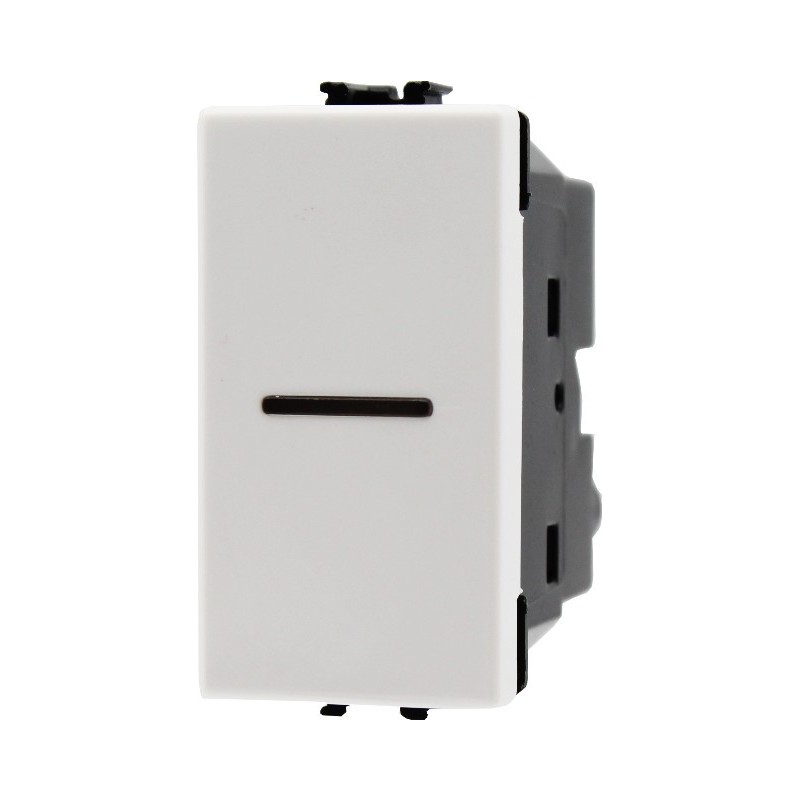 Pulsante Assiale 1 Modulo 1 Polo 16A Bianco - Serie Lute su