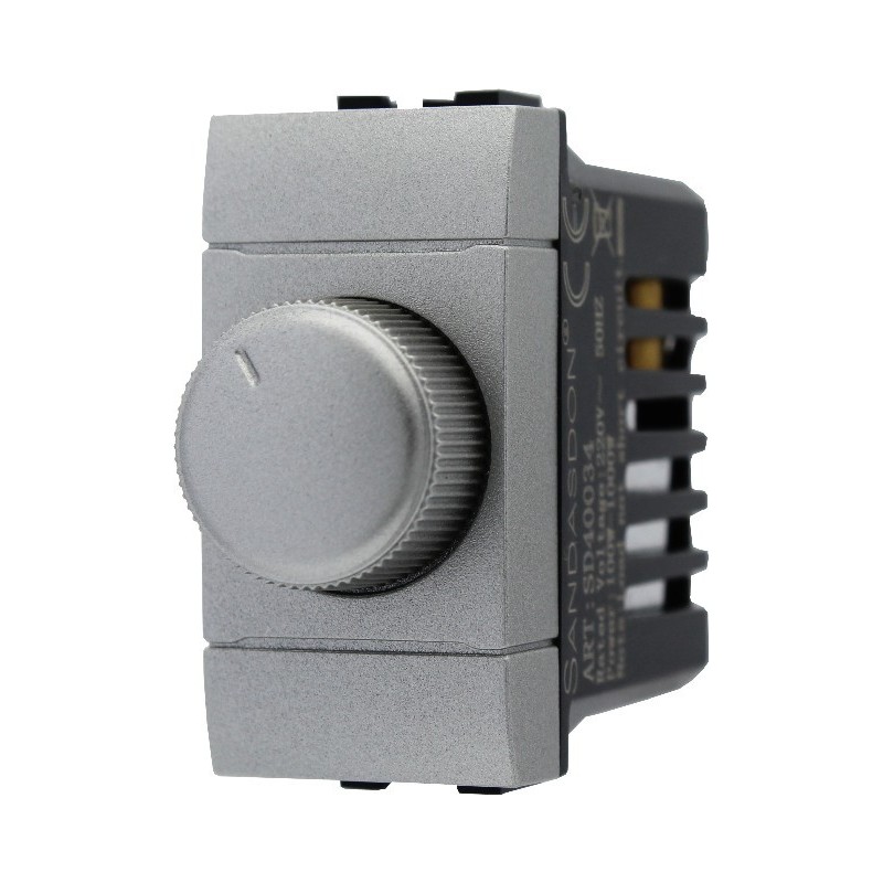 Regolatore On / Off Dimmer Max 1000W - 1 Modulo Silver Tech