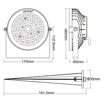 MiBoxer Mi-Light Picchetto da Giardino 220V 25W RGB+CCT RF