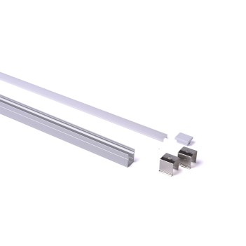 PROFILO ALLUMINIO 1MT L047 SUPERSLIM 7MM + COVER + GANCI +