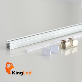PROFILO ALLUMINIO 1MT L047 SUPERSLIM 7MM + COVER + GANCI +