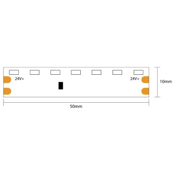 Striscia Led Side View CRI90 48W 2400lm 24V IP20 PCB 8mm