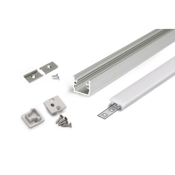 FLOOR12 Walkable Aluminum Profile for Led Strip - Anodized 2mt - Complete Kit