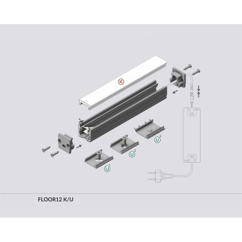 KING LED | Profilo in alluminio calpestabile FLOOR12 per striscie Led