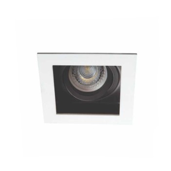 Portafaretto Quadrato Orientabile Bianco/Nero Incasso Foro 90mm