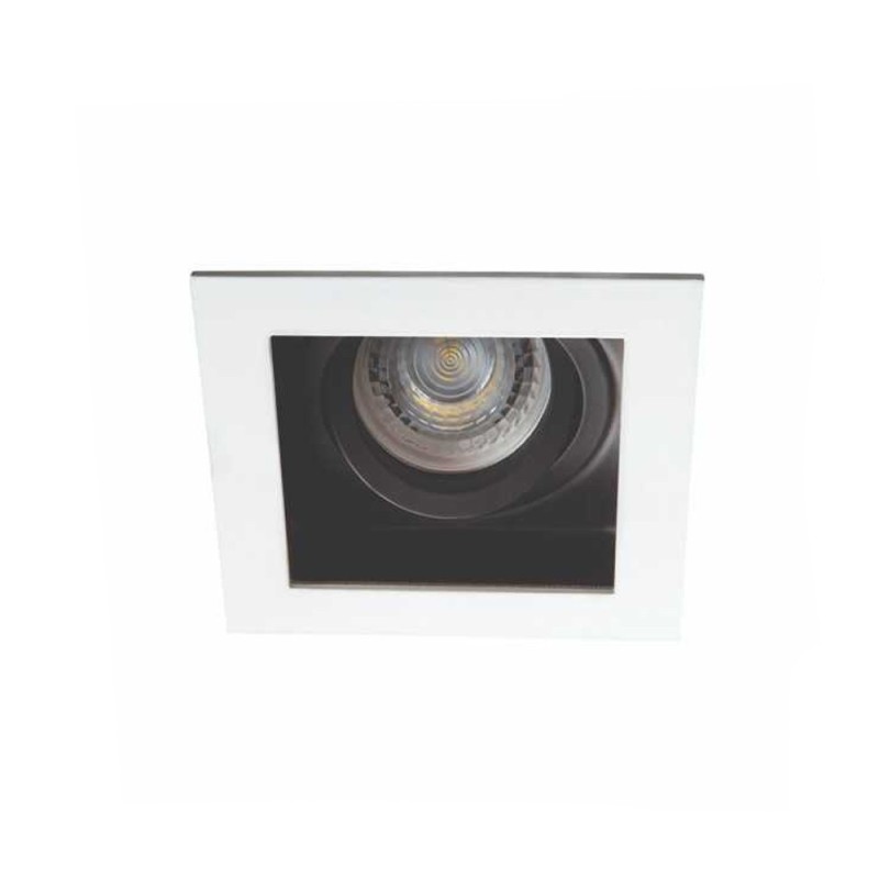 Square Adjustable Spotlight Holder White/Black Recessed Hole 90mm