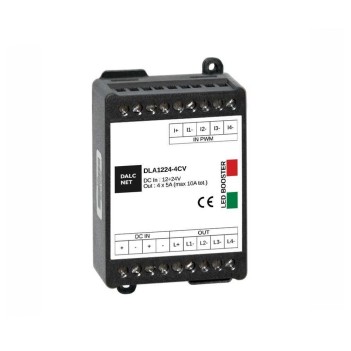 DALCNET DLA-1224-4CV-BOOST Amplificatore 4CH 12-24V