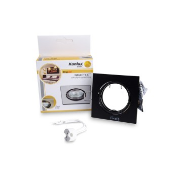 Portafaretto da Incasso Quadrato Orientabile Foro 75mm Nero –