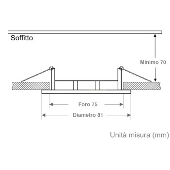 Square Adjustable Recessed Spotlight Holder 75mm Hole Satin - NAVI